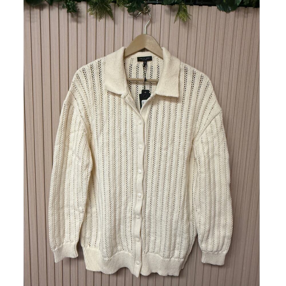 Rag & Bone Adrienne Cotton Cardigan Women's Size M - Picture 3 of 11